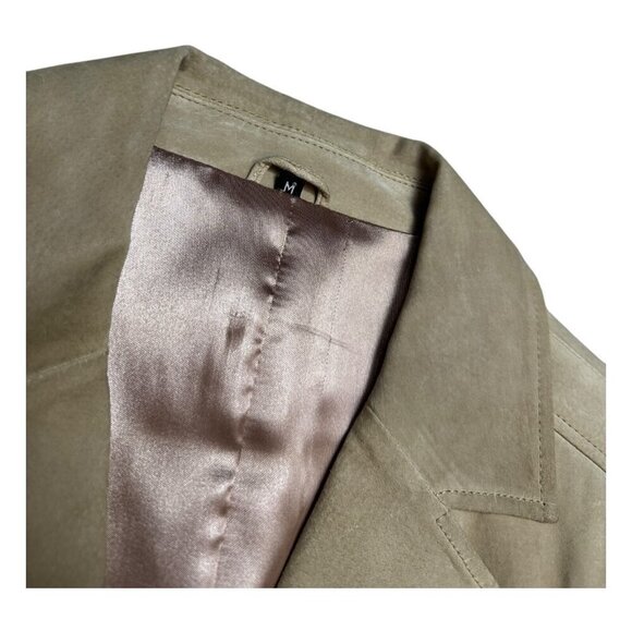 VINTAGE GENUINE LEATHER SUEDE Retro Luxury Business Casual Jacket Womens Medium - Picture 5 of 7